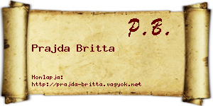 Prajda Britta névjegykártya